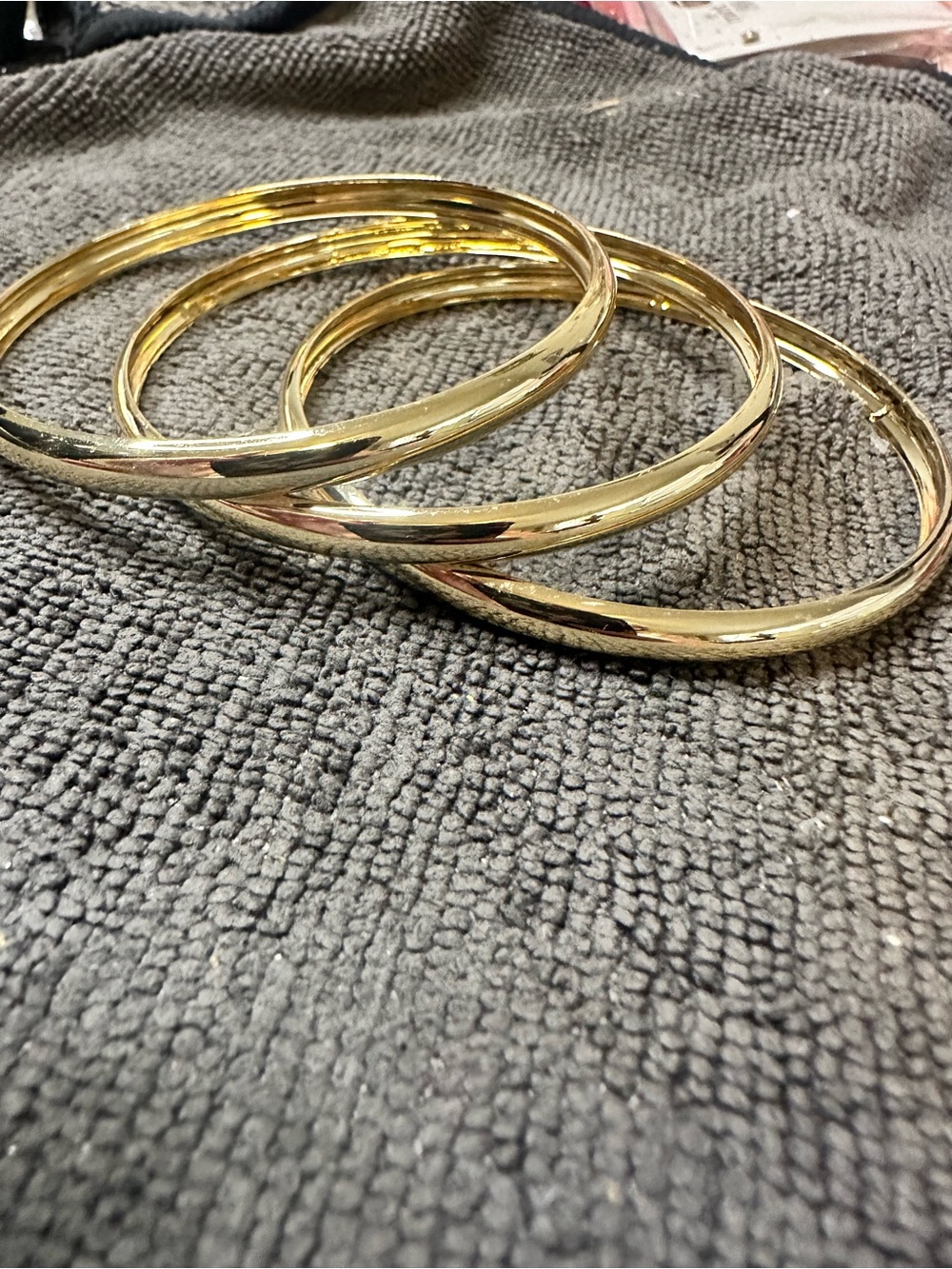 Unlisted Shiny Gold Stackable Bangle Bracelet Set - Picture 2 of 2